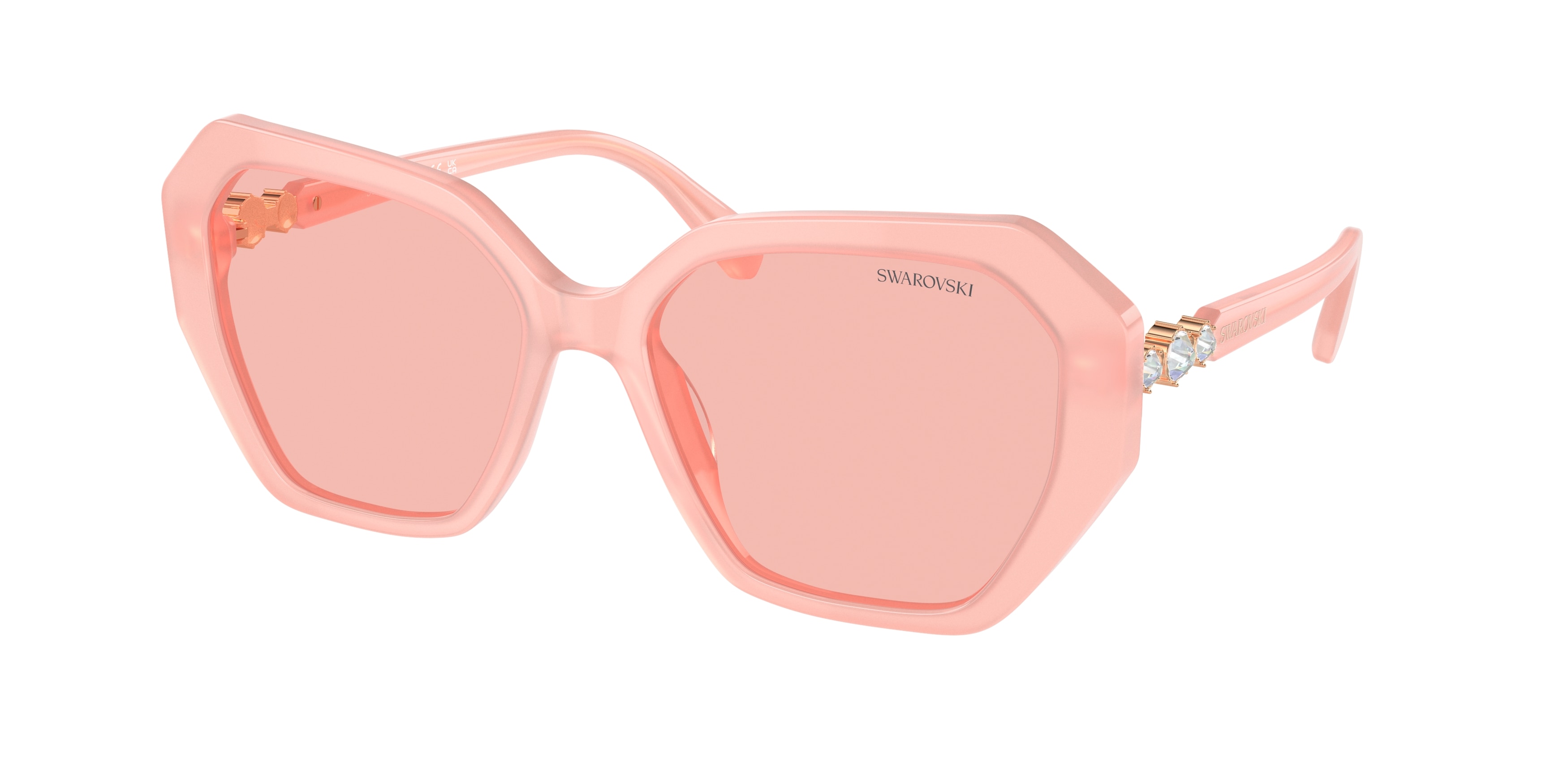 Swarovski Damen SK6017 1041/5 Sonnenbrillen Acetat Rosa Rosa Geometrisch Normal-image
